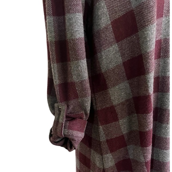 Soft Surroundings plaid rolled Button sleeve option pull over top.Sz. M - Picture 5 of 7